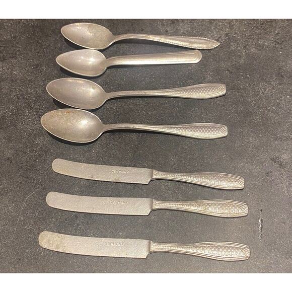 Vintage Solingen Germany Toy Utensils Miniature Silverware Doll House - Picture 1 of 4
